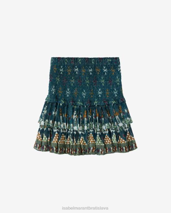 Isabel Marant ženy Krátka sukňa z bavlny a lurexu naomi V6XH650 oblečenie modrozelený