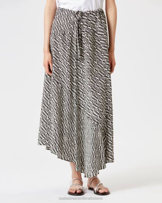 Isabel Marant ženy alona dlhá monogramová sukňa V6XH602 oblečenie ecru/čierna