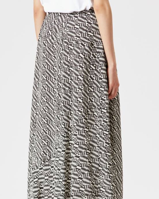 Isabel Marant ženy alona dlhá monogramová sukňa V6XH602 oblečenie ecru/čierna