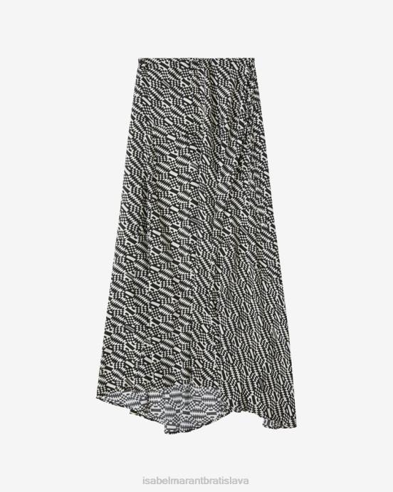 Isabel Marant ženy alona dlhá monogramová sukňa V6XH602 oblečenie ecru/čierna