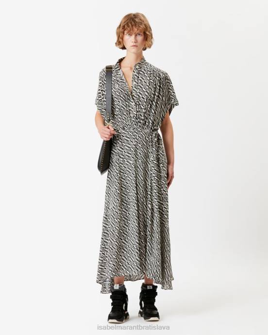 Isabel Marant ženy šaty s monogramom ansley V6XH601 oblečenie ecru/čierna