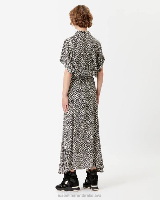 Isabel Marant ženy šaty s monogramom ansley V6XH601 oblečenie ecru/čierna