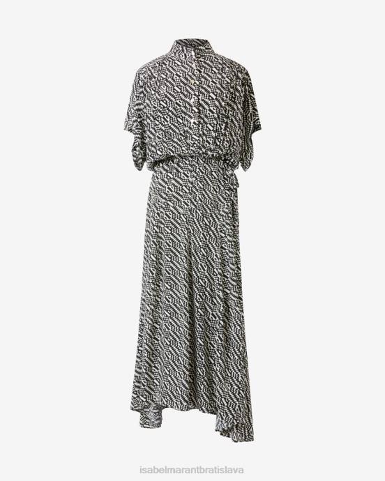 Isabel Marant ženy šaty s monogramom ansley V6XH601 oblečenie ecru/čierna
