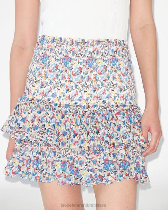 Isabel Marant ženy bavlnená sukňa naomi V6XH634 oblečenie biela/modrá