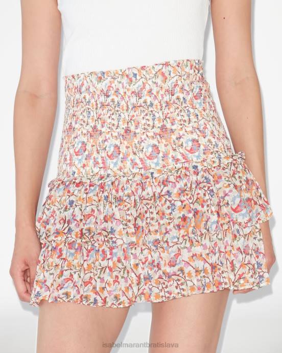 Isabel Marant ženy bavlnená sukňa naomi V6XH635 oblečenie ecru/oranžová
