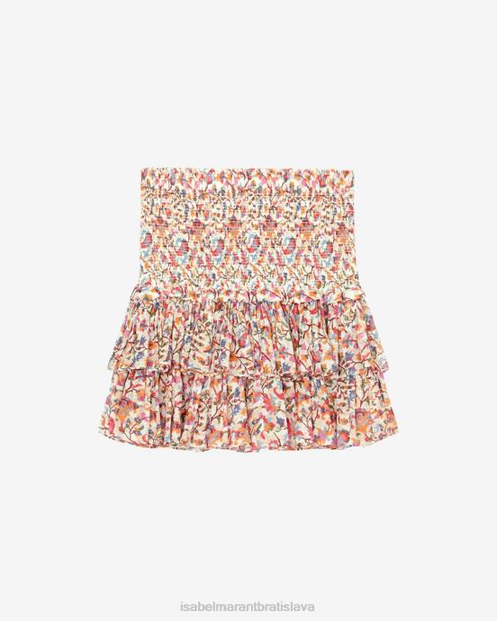 Isabel Marant ženy bavlnená sukňa naomi V6XH635 oblečenie ecru/oranžová