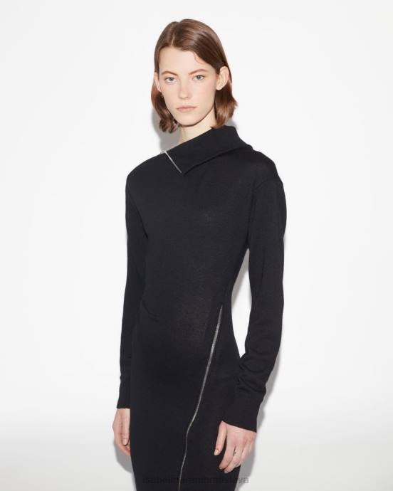 Isabel Marant ženy drahé šaty z merino vlny V6XH68 oblečenie čierna