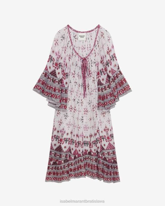 Isabel Marant ženy požičané bavlnené a lurexové šaty V6XH646 oblečenie biely