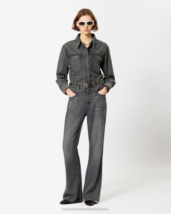 Isabel Marant ženy belvira rozšírené džínsy V6XH545 oblečenie sivá