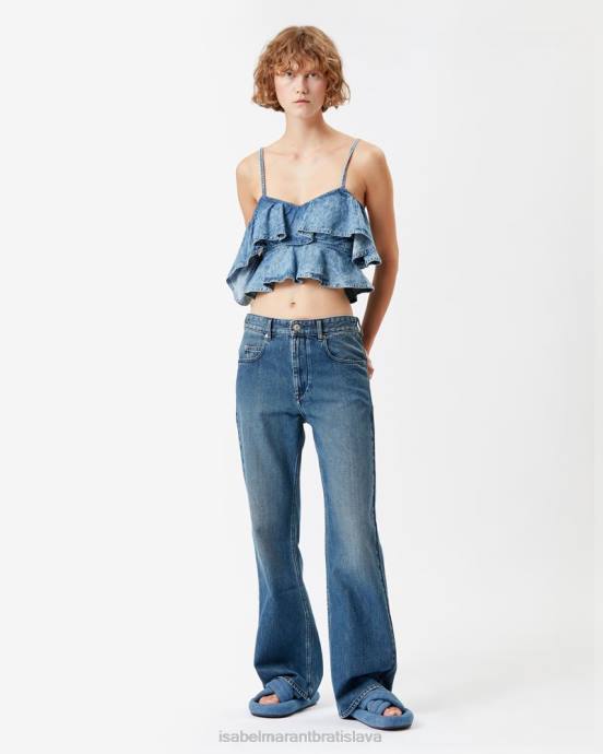 Isabel Marant ženy belvira rozšírené džínsy V6XH547 oblečenie Modrá