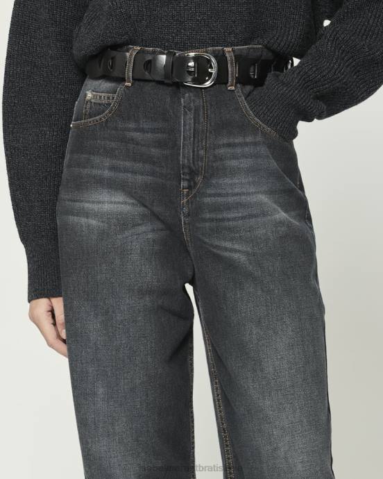 Isabel Marant ženy corsysr oversized džínsy V6XH557 oblečenie vyblednutá čierna
