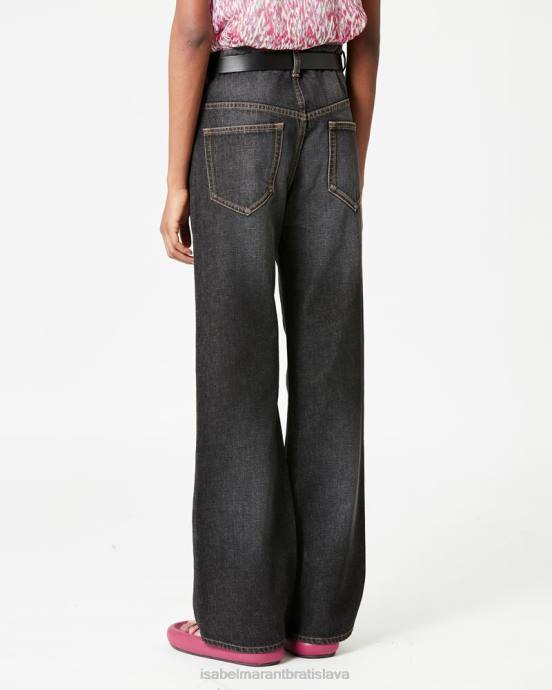 Isabel Marant ženy džínsy belvira bootcut V6XH546 oblečenie vyblednutá čierna