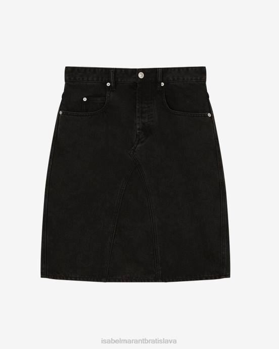 Isabel Marant ženy fiali džínsová sukňa V6XH543 oblečenie vyblednutá čierna