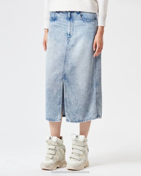Isabel Marant ženy tilauria midi džínsová sukňa V6XH541 oblečenie svetlo modrá