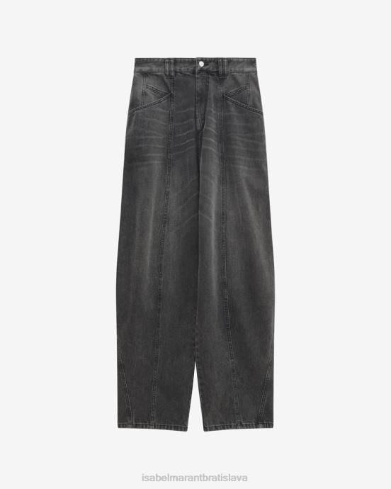 Isabel Marant ženy vetan denim nohavice V6XH228 oblečenie vyblednutá čierna