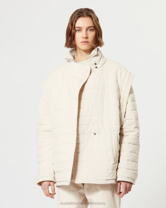 Isabel Marant ženy areta bunda s odnímateľnými rukávmi V6XH336 oblečenie ecru