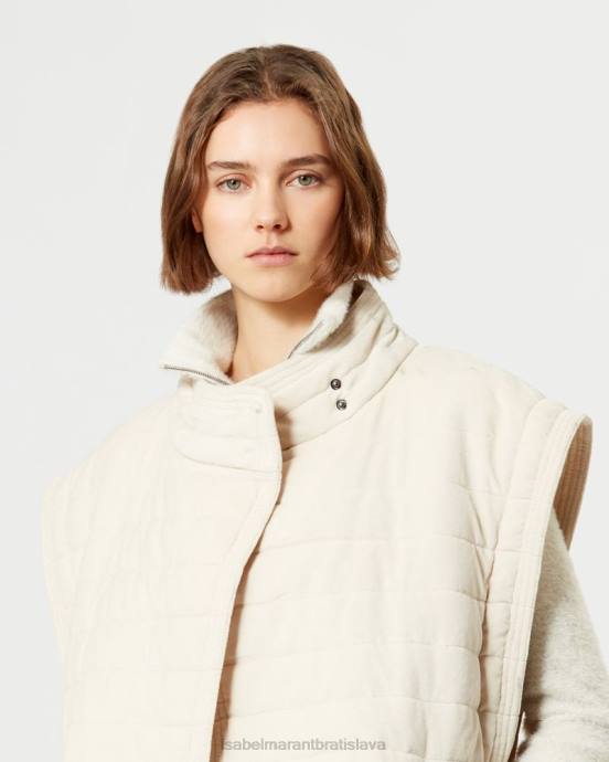 Isabel Marant ženy areta bunda s odnímateľnými rukávmi V6XH336 oblečenie ecru