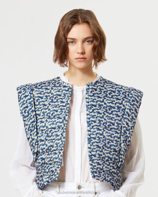 Isabel Marant ženy bavlnená bunda aziela V6XH344 oblečenie modrá/ecru