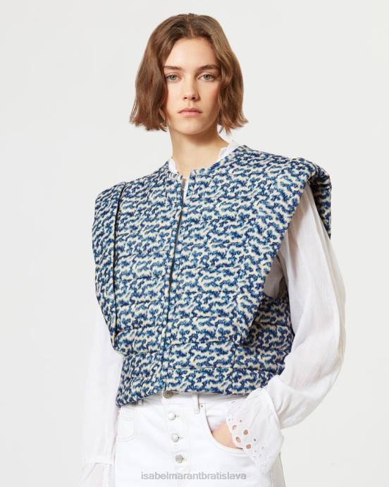 Isabel Marant ženy bavlnená bunda aziela V6XH344 oblečenie modrá/ecru