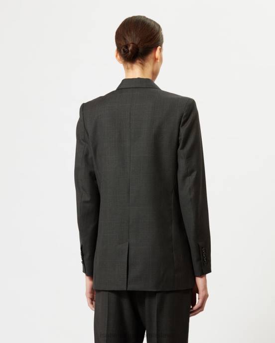 Isabel Marant ženy bunda z panenskej vlny manelle V6XH48 oblečenie antracitová