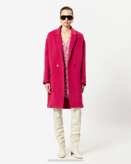 Isabel Marant ženy efegozi vlnený kabát V6XH42 oblečenie malina