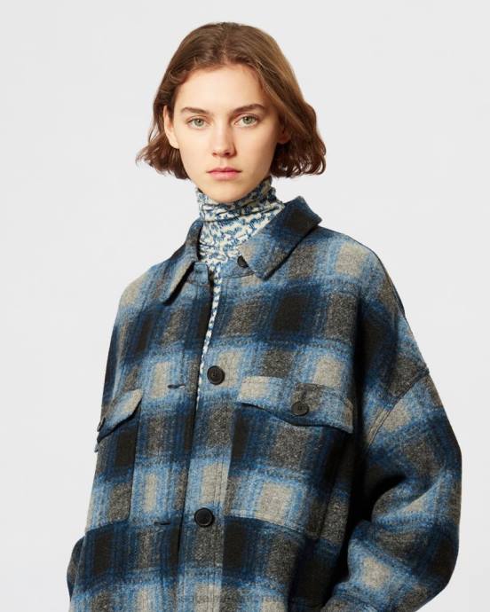Isabel Marant ženy fontizi kabát V6XH340 oblečenie námorníctvo