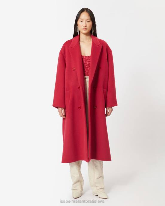 Isabel Marant ženy kabát z vlny Theodore V6XH43 oblečenie malina