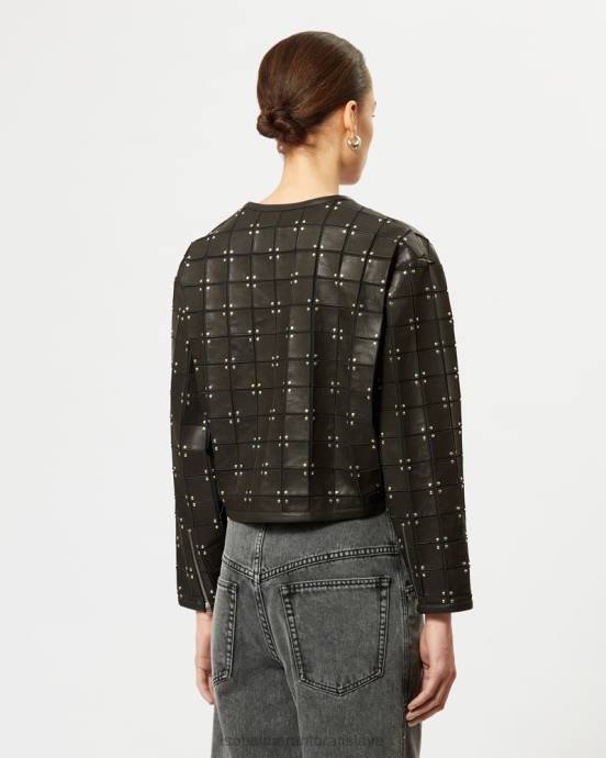 Isabel Marant ženy kožená bunda rosana V6XH59 oblečenie čierna