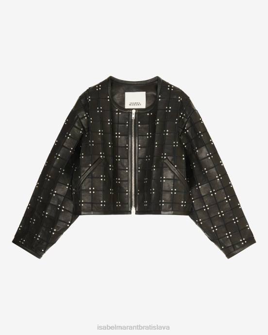 Isabel Marant ženy kožená bunda rosana V6XH59 oblečenie čierna