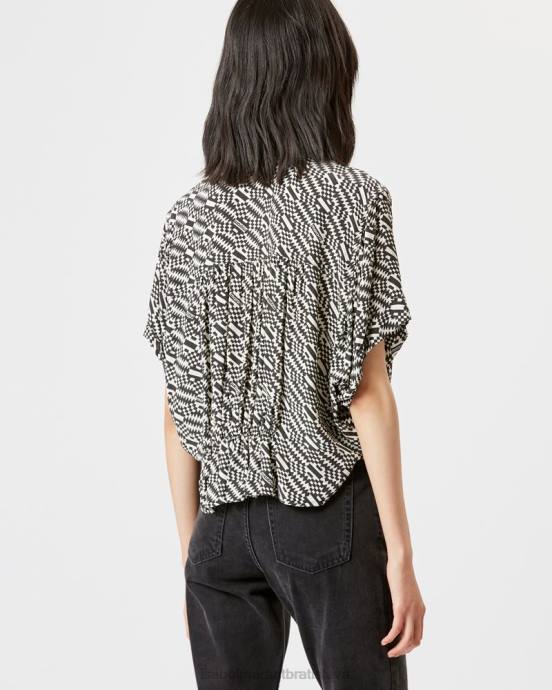 Isabel Marant ženy azalka monogram top V6XH499 oblečenie ecru/čierna