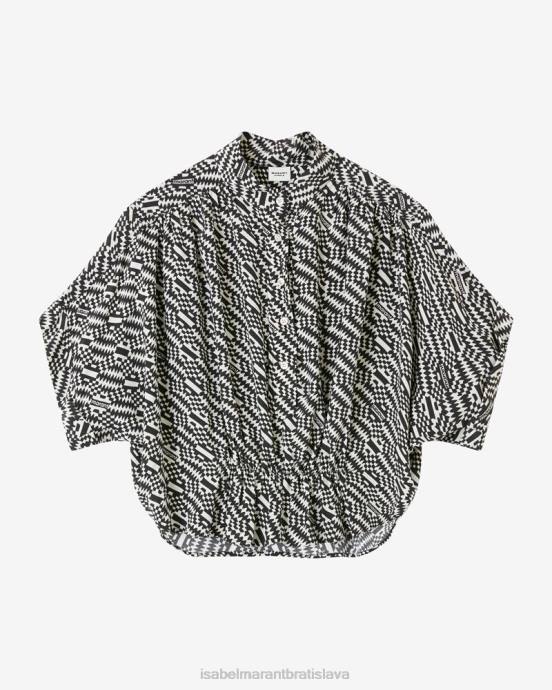 Isabel Marant ženy azalka monogram top V6XH499 oblečenie ecru/čierna