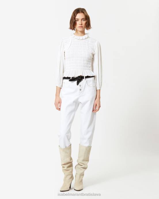 Isabel Marant ženy bavlnený top idris V6XH502 oblečenie biely