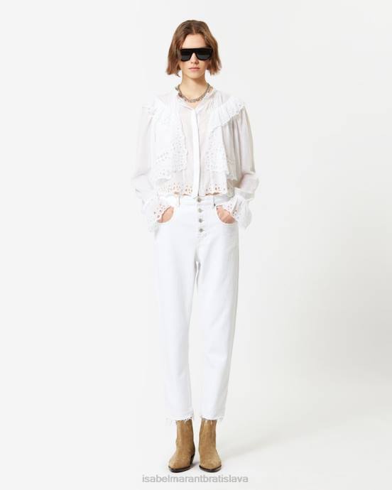 Isabel Marant ženy bavlnený top kelmon V6XH501 oblečenie biely