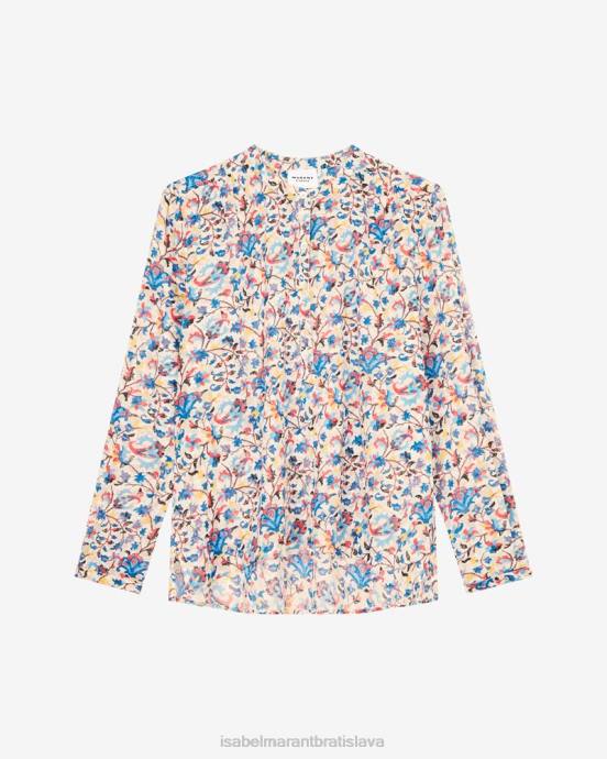 Isabel Marant ženy bavlnený top maria V6XH489 oblečenie biela/modrá