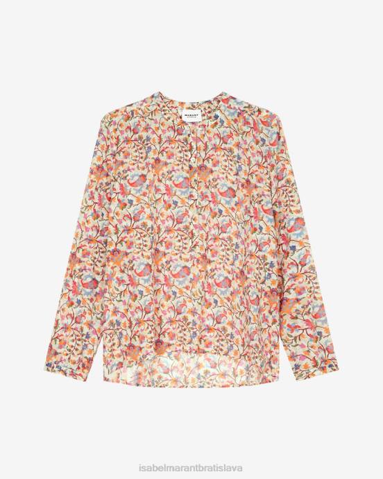 Isabel Marant ženy bavlnený top maria V6XH491 oblečenie ecru/oranžová