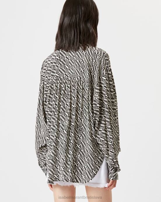 Isabel Marant ženy berangere monogram top V6XH498 oblečenie ecru/čierna