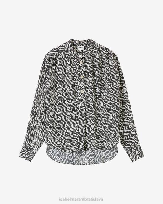 Isabel Marant ženy berangere monogram top V6XH498 oblečenie ecru/čierna