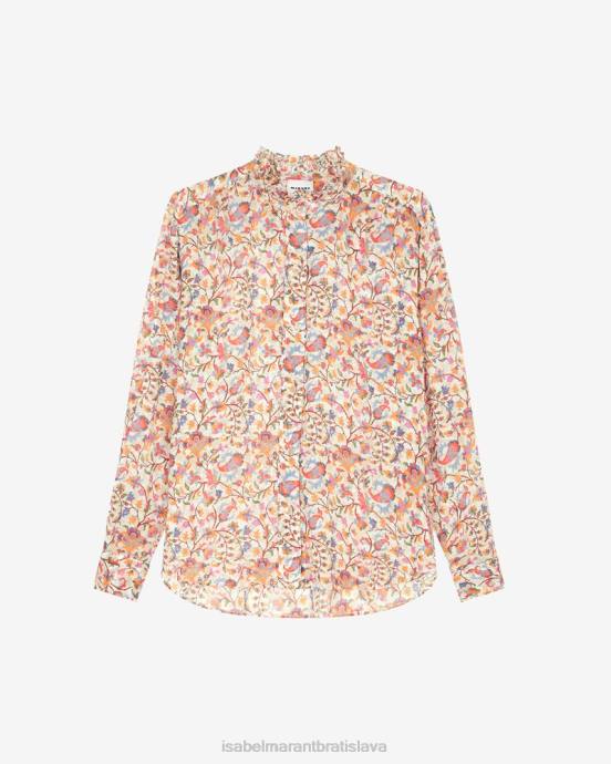 Isabel Marant ženy hazardný bavlnený top V6XH497 oblečenie ecru/oranžová