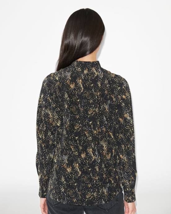 Isabel Marant ženy hodvábna košeľa ilda V6XH165 oblečenie čierna