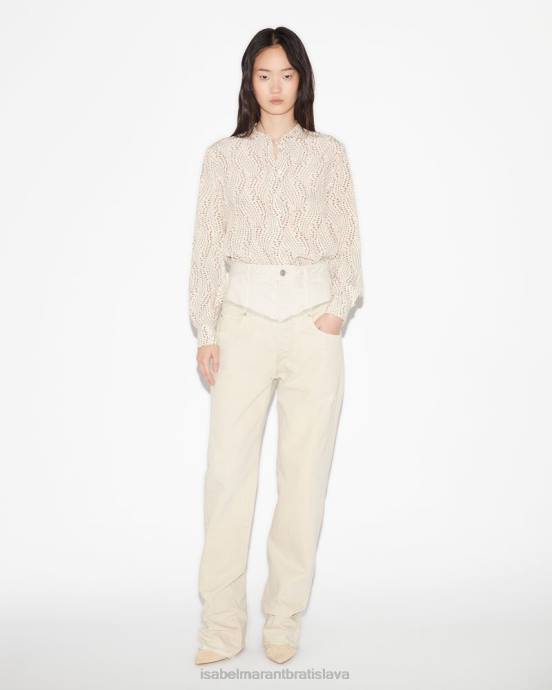 Isabel Marant ženy hodvábna košeľa ilda V6XH166 oblečenie ecru
