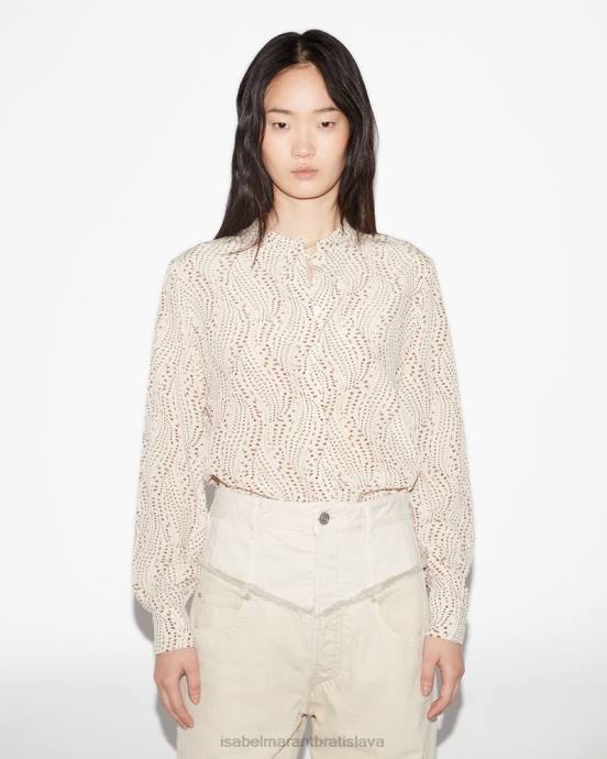 Isabel Marant ženy hodvábna košeľa ilda V6XH166 oblečenie ecru