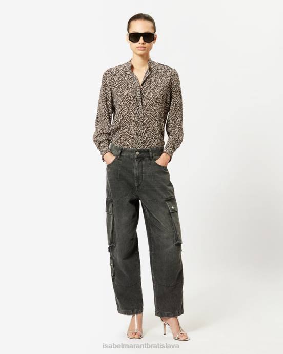 Isabel Marant ženy hodvábna košeľa ilda V6XH180 oblečenie čierna