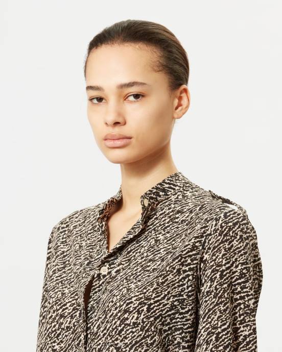 Isabel Marant ženy hodvábna košeľa ilda V6XH180 oblečenie čierna