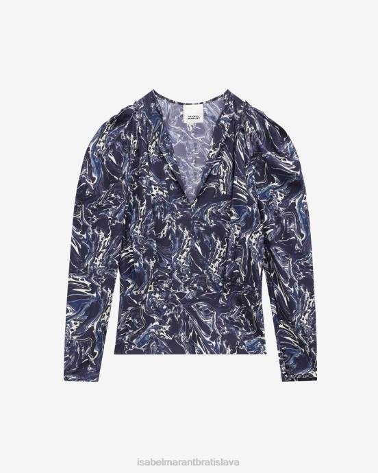 Isabel Marant ženy hodvábny top zarga V6XH164 oblečenie polnoc