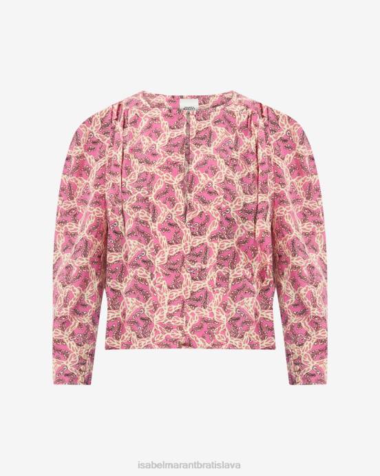 Isabel Marant ženy hodvábny top zarga V6XH184 oblečenie fuchsiová