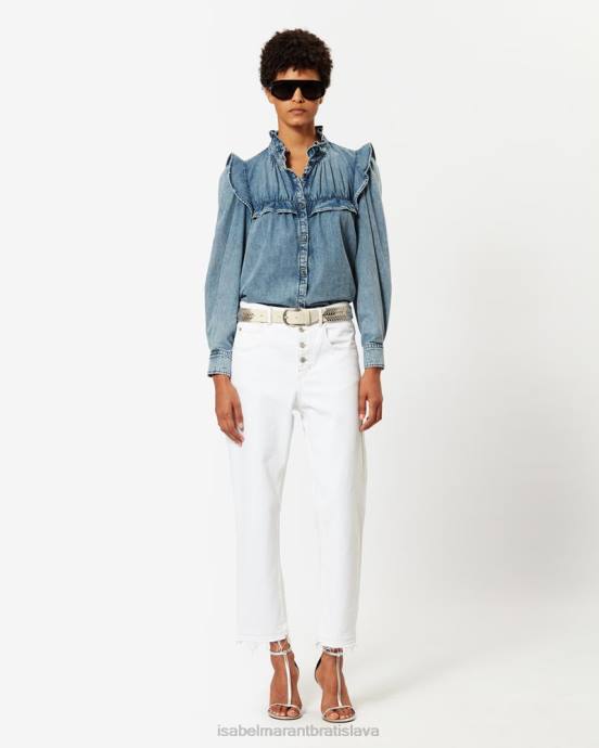 Isabel Marant ženy idey džínsová košeľa V6XH486 oblečenie svetlo modrá