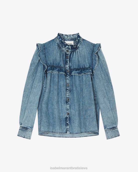 Isabel Marant ženy idey džínsová košeľa V6XH486 oblečenie svetlo modrá