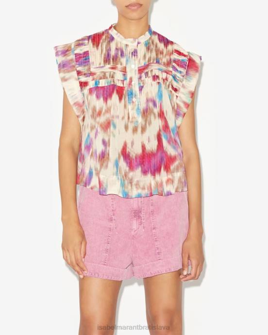 Isabel Marant ženy leaza top V6XH520 oblečenie béžová/malinová