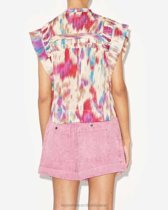 Isabel Marant ženy leaza top V6XH520 oblečenie béžová/malinová
