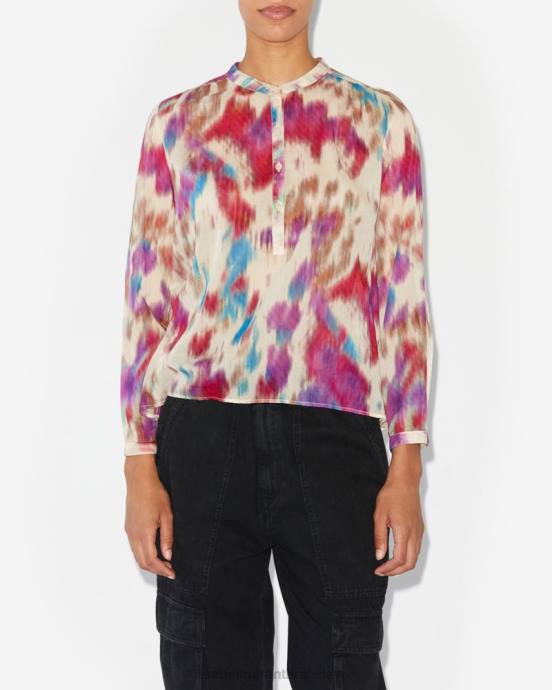 Isabel Marant ženy maria top V6XH521 oblečenie béžová/malinová